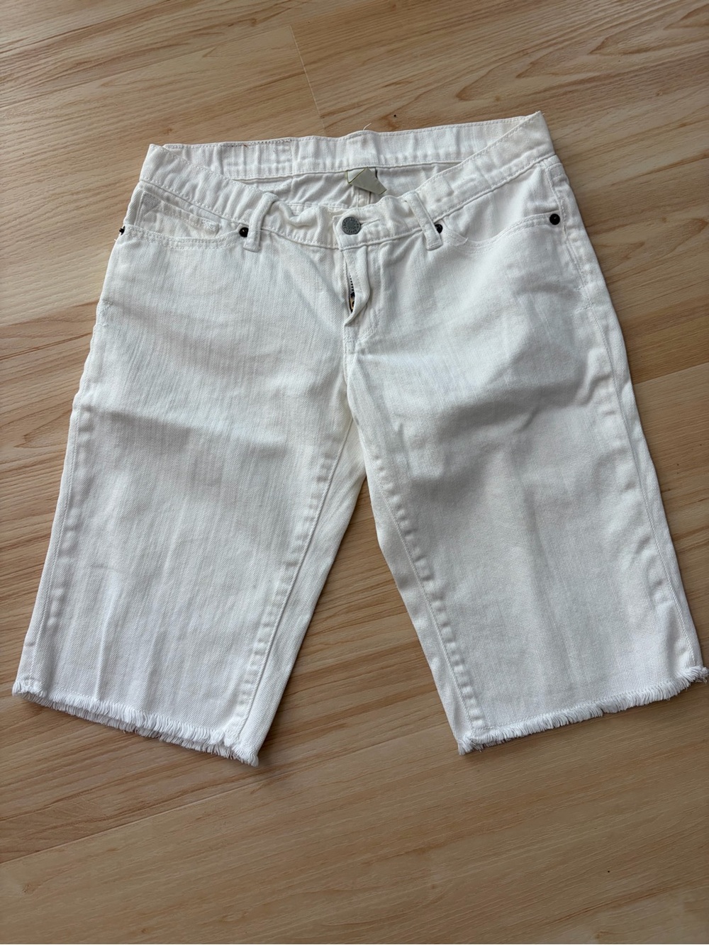 Lucky Brand White Denim/Jean Shorts with Branded Patch